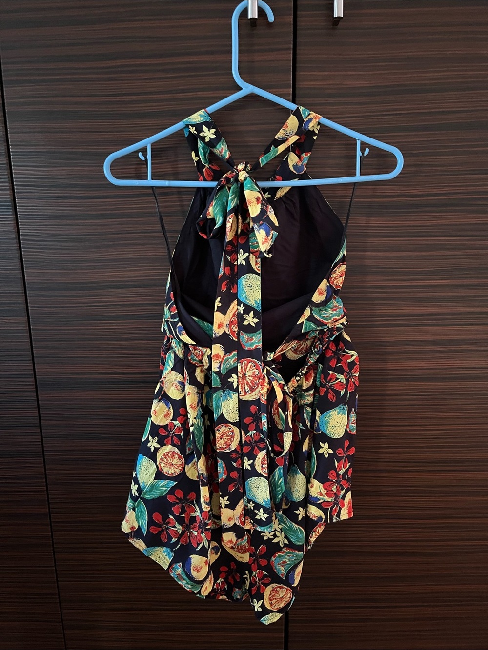 Free People Coral Tides Romper- Fruit Print Halter Romper. Size small - Picture 3 of 10